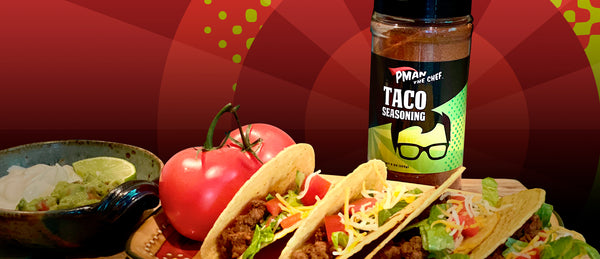 Pman the Chef's Taco Seasoning on beef tacos